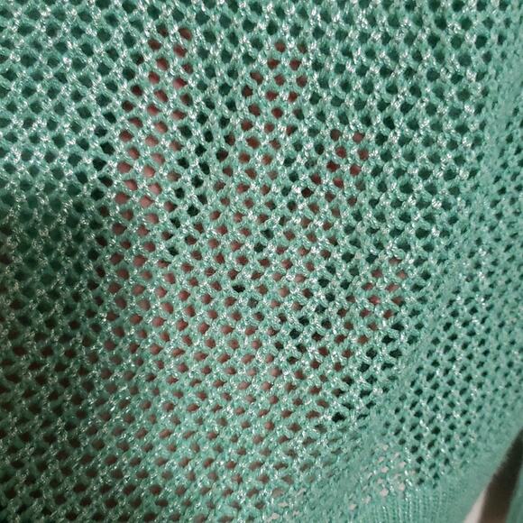 BCBGMAXAZRIA Mesh Turquoise Sweater - Picture 5 of 6